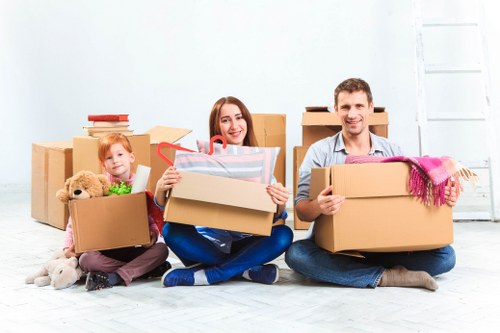 Removal van with reusable household items prepared for recycling and donation