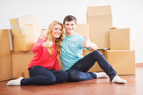 Example Kentishtown moving job with boxes and furniture