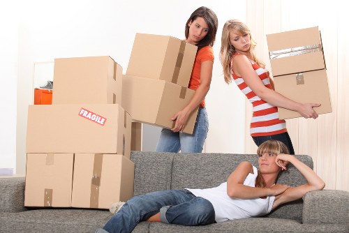 Packed boxes and furniture ready for a Kentish Town move